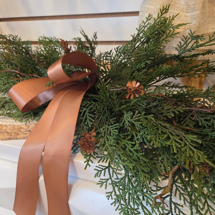 Artificial 40" Cedar Pine Swag with seeded eucalyptus