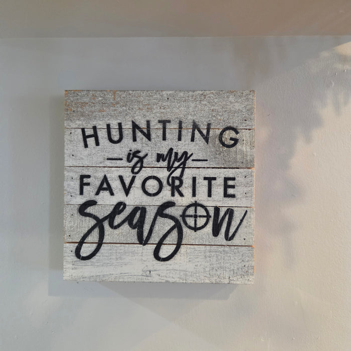 Cabin-style hunting sign with rustic reclaimed wood