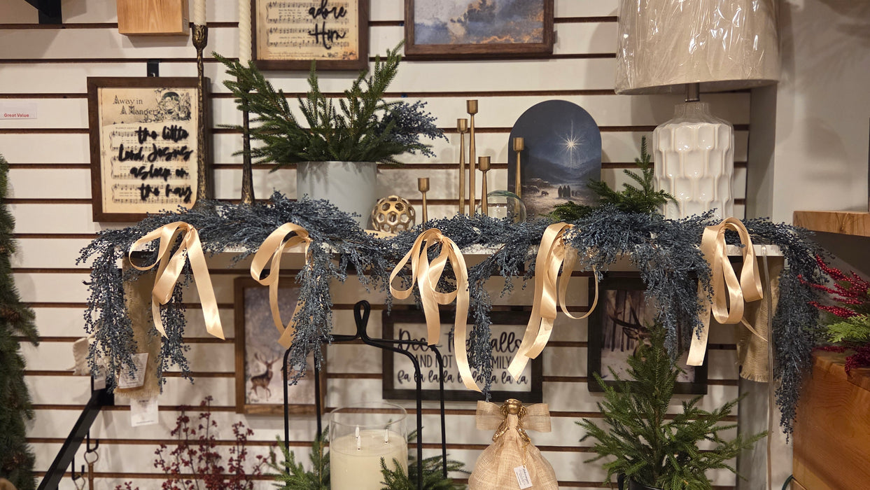 29" Artificial Blue Berry Garland for Winter Floral Decor | Heartland Store MN