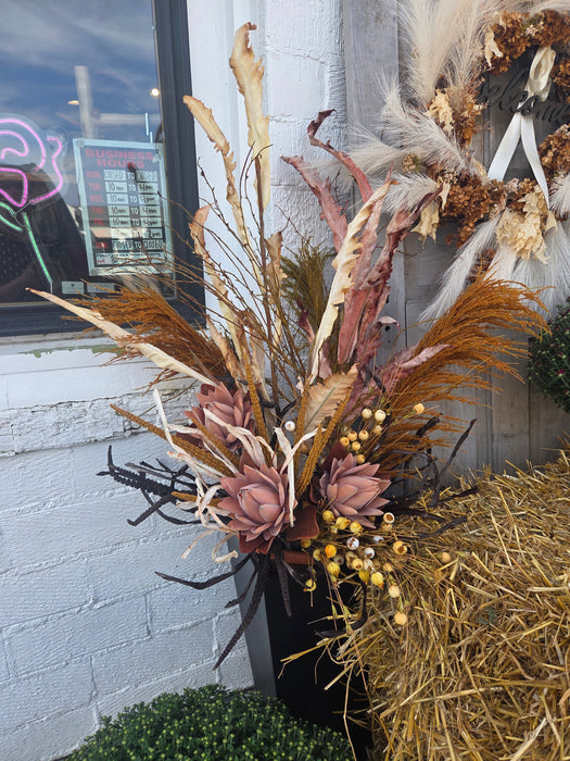 Artificial Fall Protea Stem – 21" Tall, 7" Bloom | Autumn Floral Decor