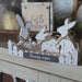 Floral wooden bunny Easter decor in Lewiston Minnesota