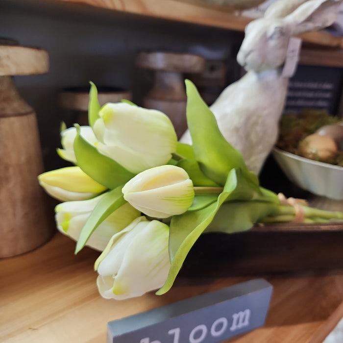 Real Touch Cream Tulip  7 stems 12"