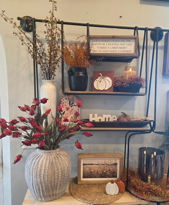 Artificial UV Treated Burgandy Chinese Lantern Branch 23"