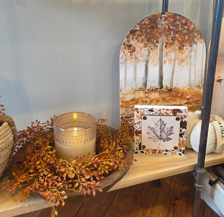 Fall wreath or candle ring with orange berries – 32 inches long