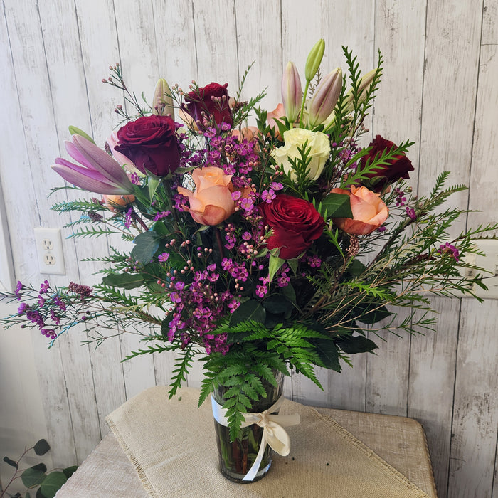 Premium fresh flower arrangement with California greenery and filler flowers available for local pickup and delivery at Heartland Store MN