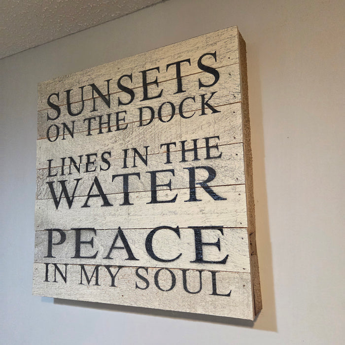 Fishing and lake quote wood sign 14x14