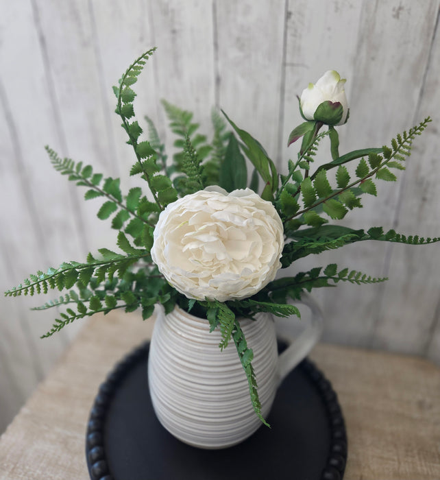 Artificial Stem 27" Real Touch White Peony