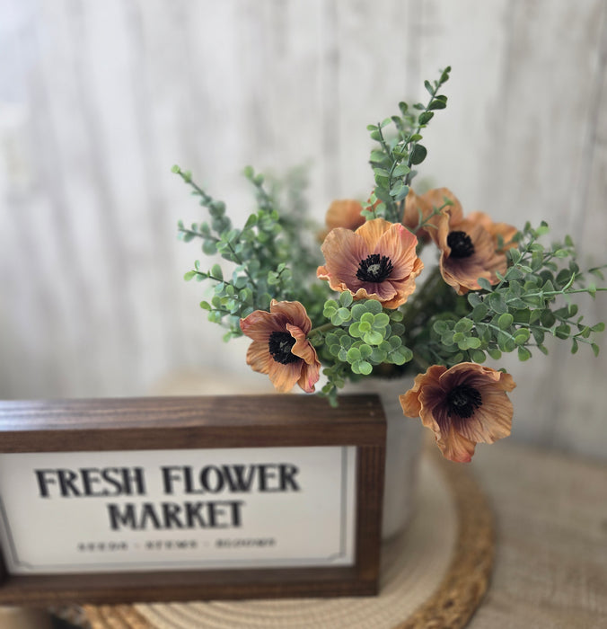 12" Real Touch Anemone  Flowers 7 stems