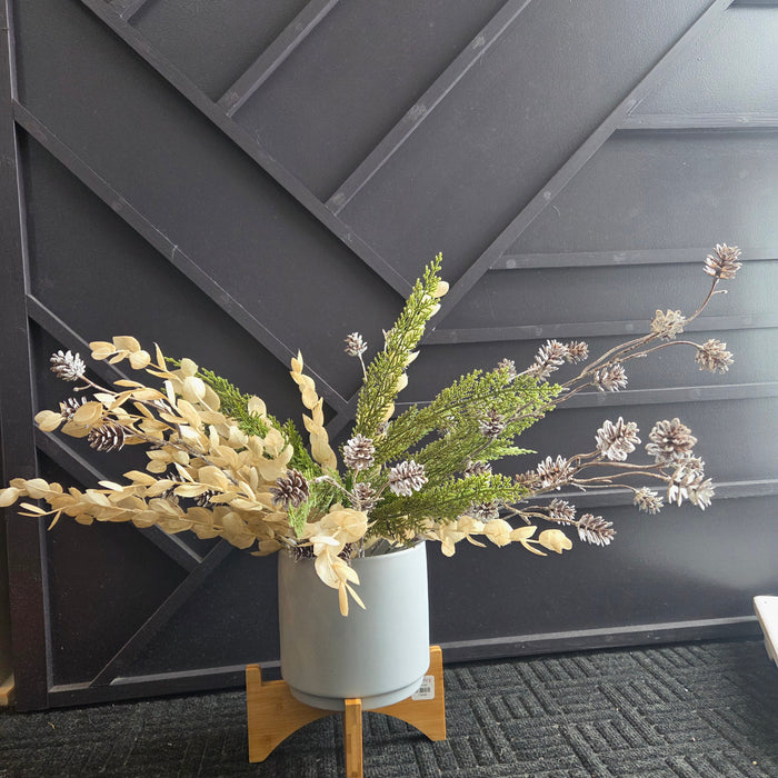 Artificial 18" Cedar Stems, Eucalyptus, and Pine Cone Easy Stying Set| Heartland Store MN