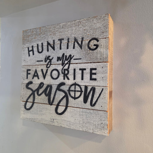 Rustic hunting-themed wooden sign for cabin décor