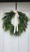 Artificial swag wreath with blue accents – Rochester MN front porch holiday look
