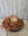 Autumn garland used as a candle ring centerpiece – cozy home decor