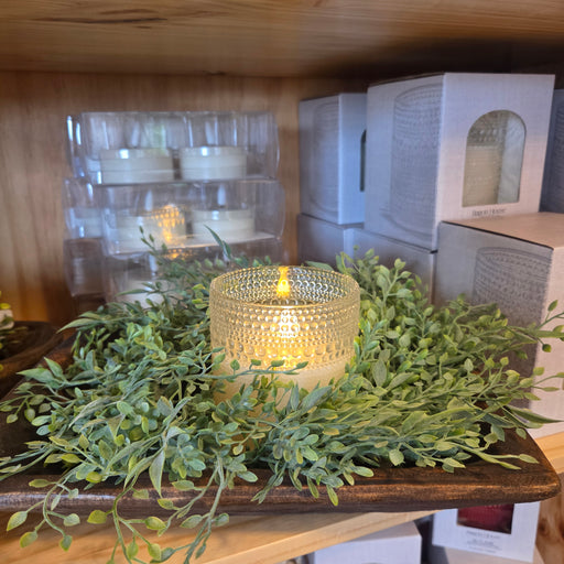 artificial ruscus greenery candle ring 17 inch farmhouse decor