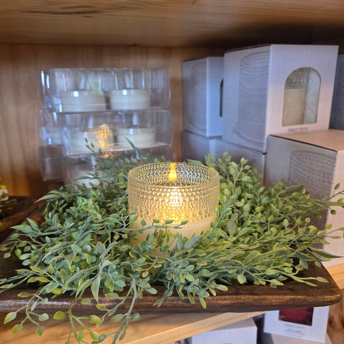 artificial ruscus greenery candle ring 17 inch farmhouse decor