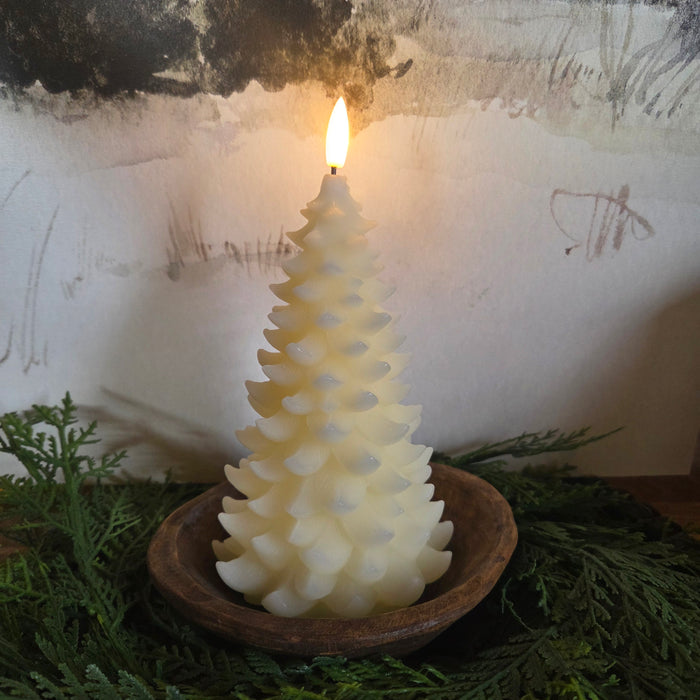 Cream 3D Flame Balsam Tree Flameless Candle – 8"x4.5" with 6-Hour Timer | Heartland Store MN