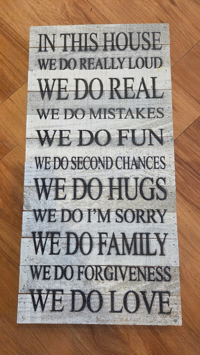 Handmade home rules sign from Heartland Store MN