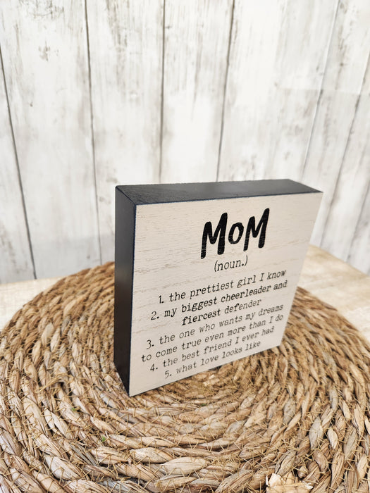 Framed Sign Box Mom or Dad