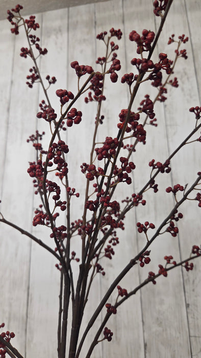 Artificial Berry Stems in Red, 34" Length