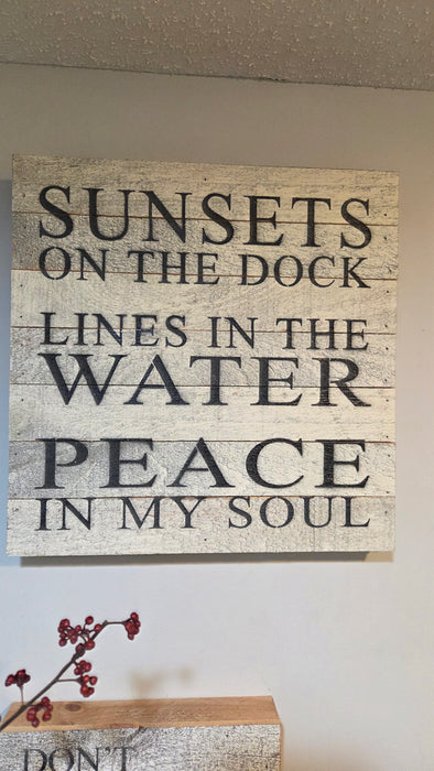 Rustic cabin wall décor lake quote sign