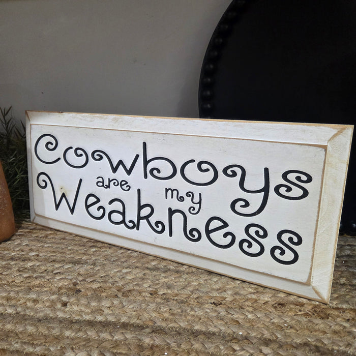 Rustic cowboy décor sign with beveled edges