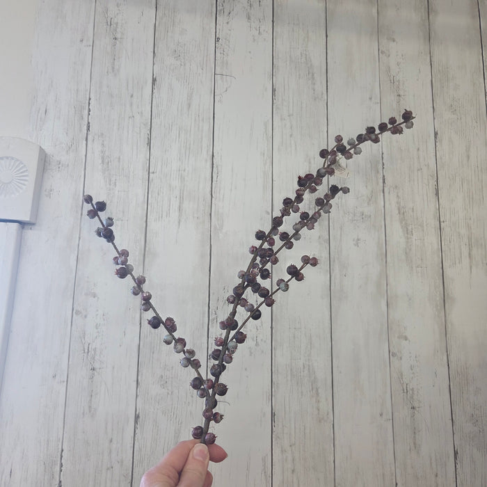 28” artificial burgundy berry stems in farmhouse vase for fall decorating
