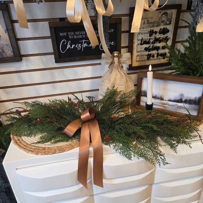 Artificial 40" Cedar Pine Swag with seeded eucalyptus