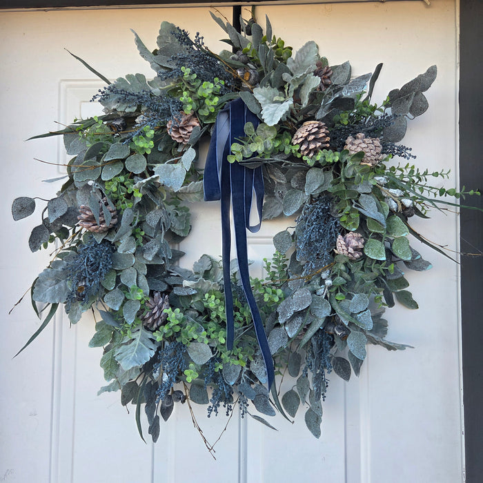 Elegant farmhouse eucalyptus wreath – available near Winona MN