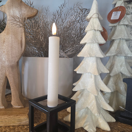 Ivory shimmer taper candle for dining table décor