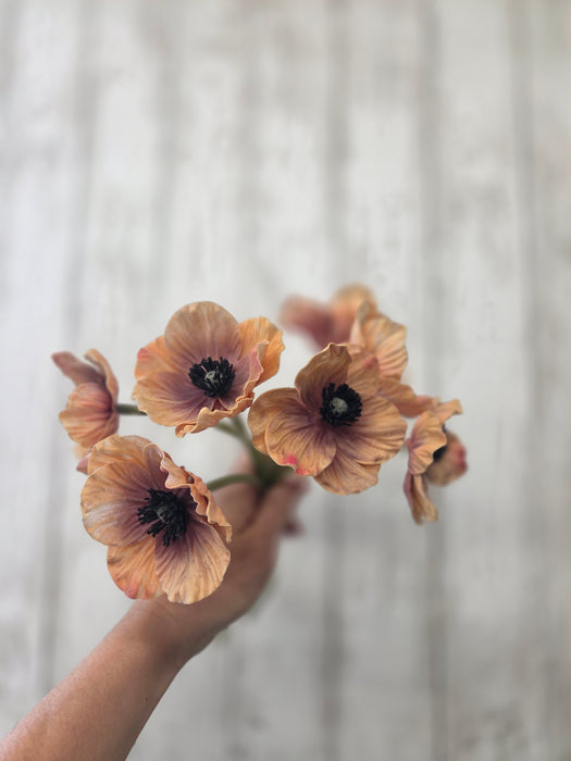 12" Real Touch Anemone  Flowers 7 stems