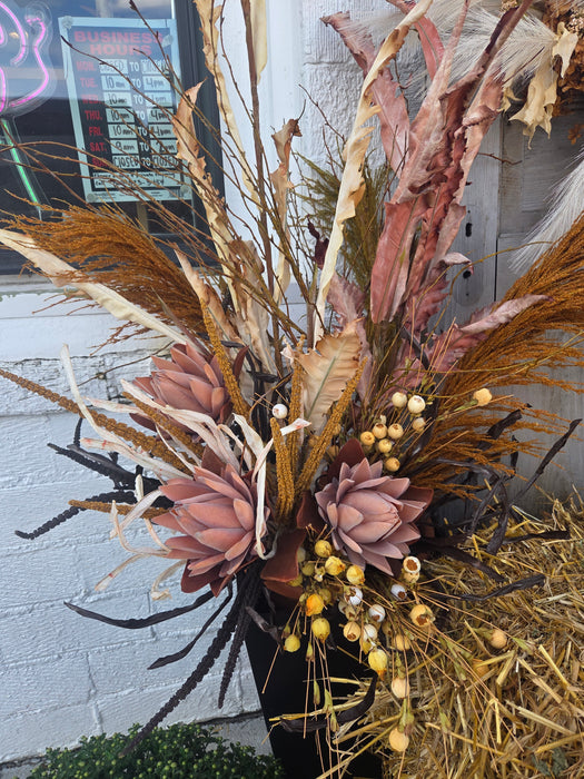 Artificial Fall Protea Stem – 21" Tall, 7" Bloom | Autumn Floral Decor
