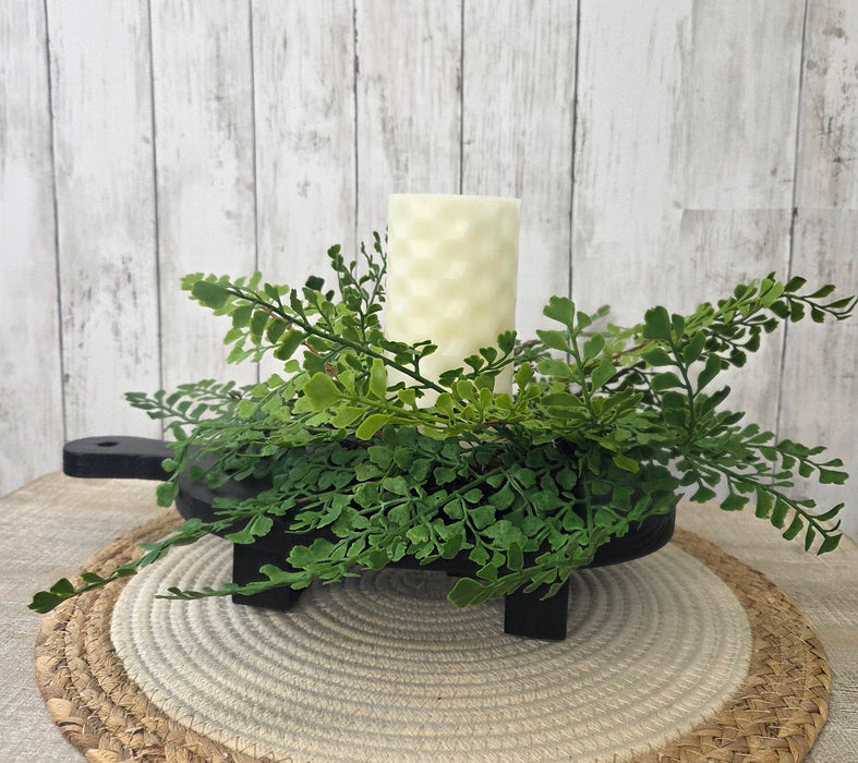 4" Candle Ring Real Touch Maiden Hair Fern