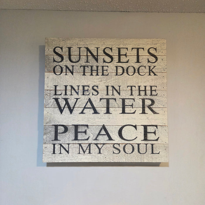 Sunsets on the dock reclaimed wood sign