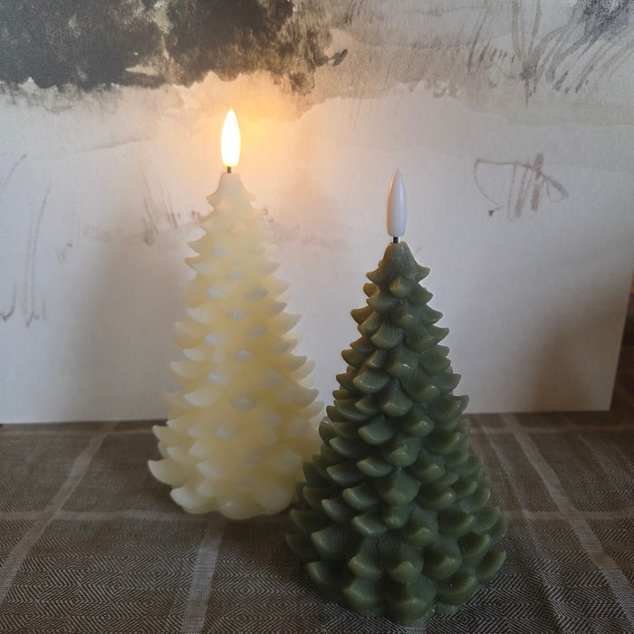 Cream 3D Flame Balsam Tree Flameless Candle – 8"x4.5" with 6-Hour Timer | Heartland Store MN