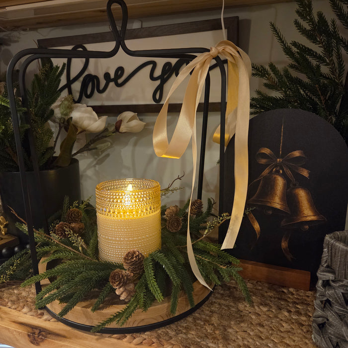 Artificial 8" Austrian Pine Mix Candle Ring