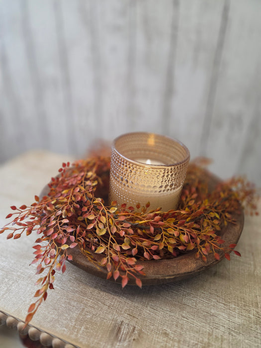 Champagne glass flameless candle showing realistic 3D flame simulation for safe home lighting