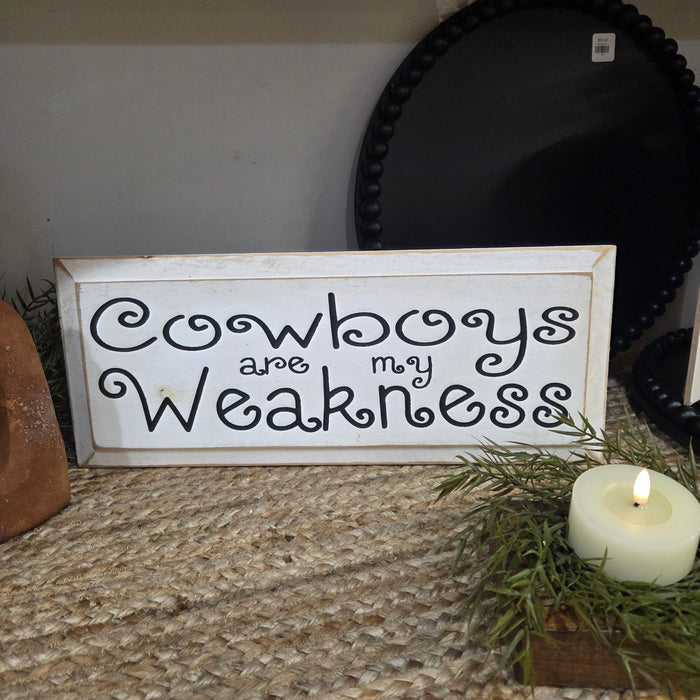 Western-themed wooden sign with routed hanging slot