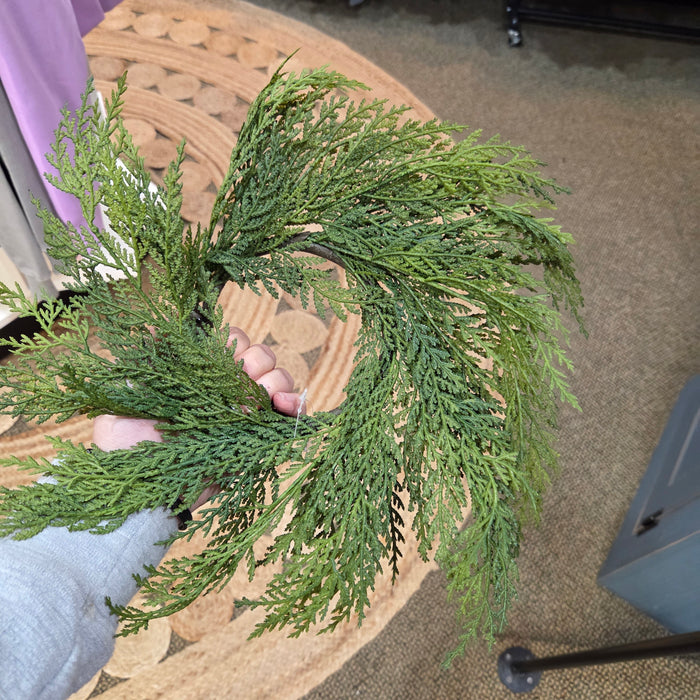 Christmas 12" Cedar Real Touch Candle Ring