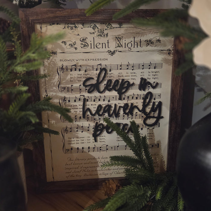 3D Christmas Carol Vintage Signs: Silent Night