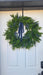 Artificial 28-inch spruce and pine wreath with eucalyptus and blue velvet bow – Heartland Store MN