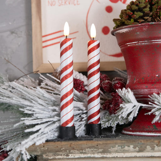 Christmas flameless candles in Minnesota candy cande tapers
