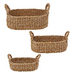 Oval Tray Seagrass Basket with handles
