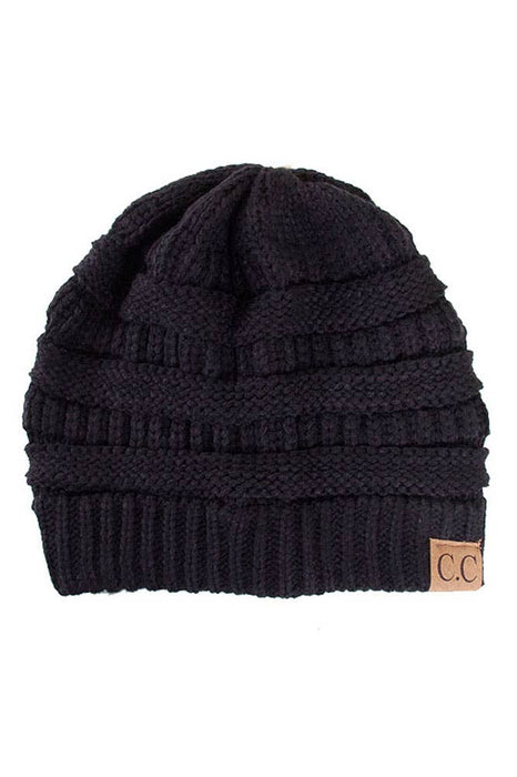 C.C Ribbed Solid Color Beanie