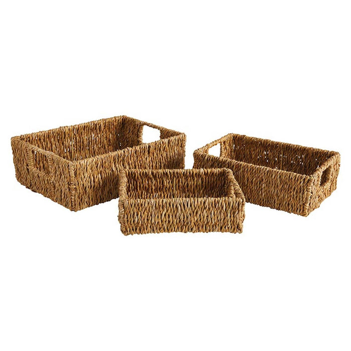 Seagrass Rectangle Tray Basket with handles
