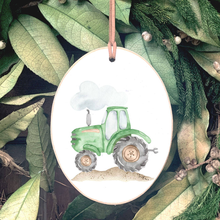 Tractor Wooden Ornament
