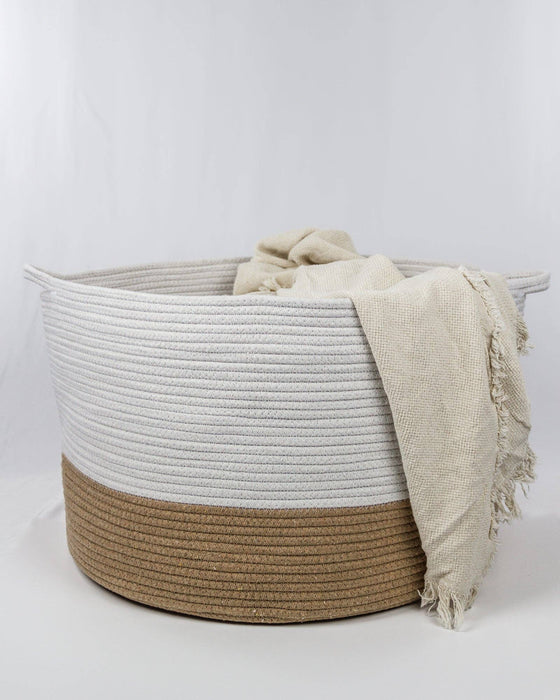 Woven Rope Storage Basket With Handles