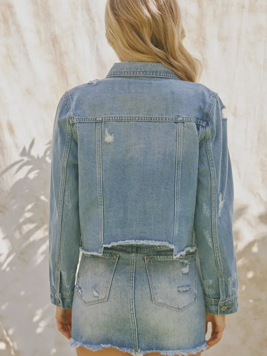 Kan Can Distressed Jean Jacket