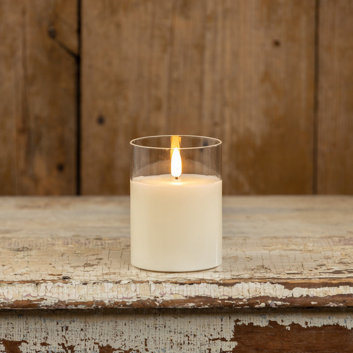 Ivory Glass 3D Flameless Candle