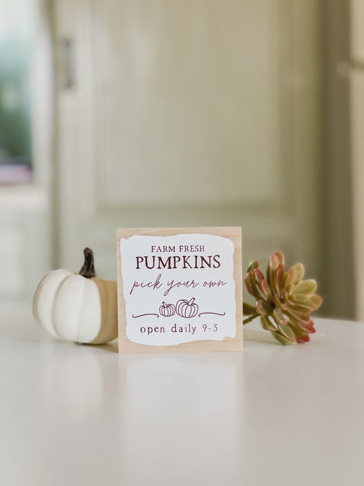 Farm Fresh Pumpkins Fall Mini Block